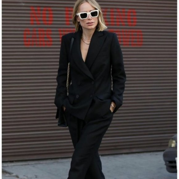 ZARA Blogger Favorite Oversized Double Breasted Blazer Suit Jacket Pea Coat - XS - Picture 9 of 10